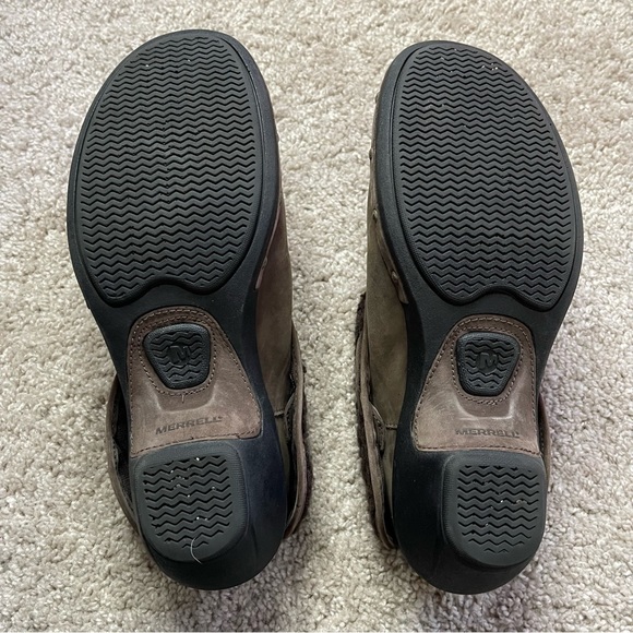 Merrell Womens Luxe Knit Bitter Chocolate Studded Leather Slip-On Shoe Clog - Picture 6 of 10